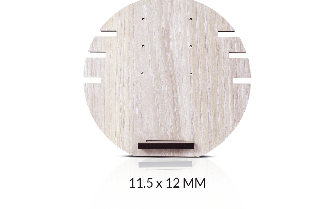 Exhibidor madera círculo para arete + collar 11x12mm / x unidad / REF-08872
