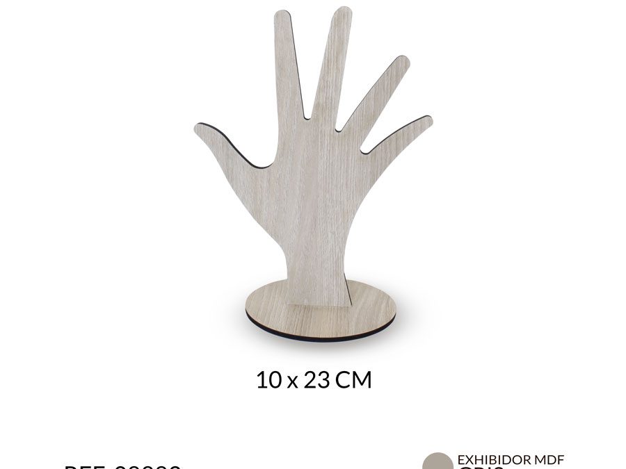 Exhibidor Madera MDF para anillo mano 10x23cm / x unidad / Ref-08882 / Ref-08882