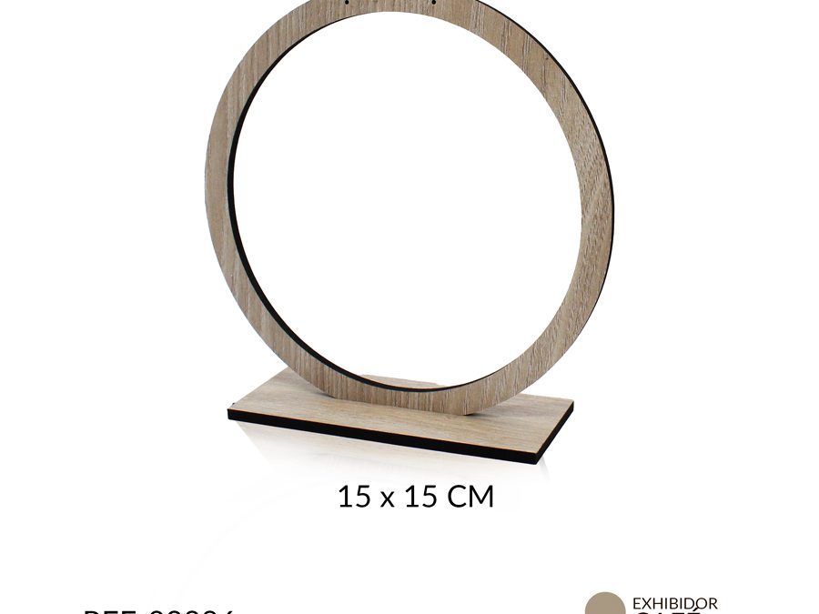 Exhibidor madera MDF silueta circulo para arete 15cm / x unidad / Ref-08886 / Ref-08886