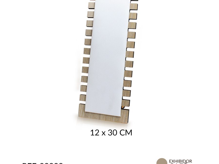 EXHIBIDOR MADERA MDF + CUEROTEX PARA COLLAR 24 RANURAS12X30 MM / x UND / Ref-08888