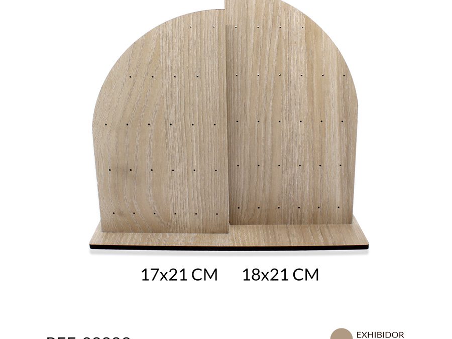Exhibidor madera para topos doble torre 17×21 18×21 cm x und
