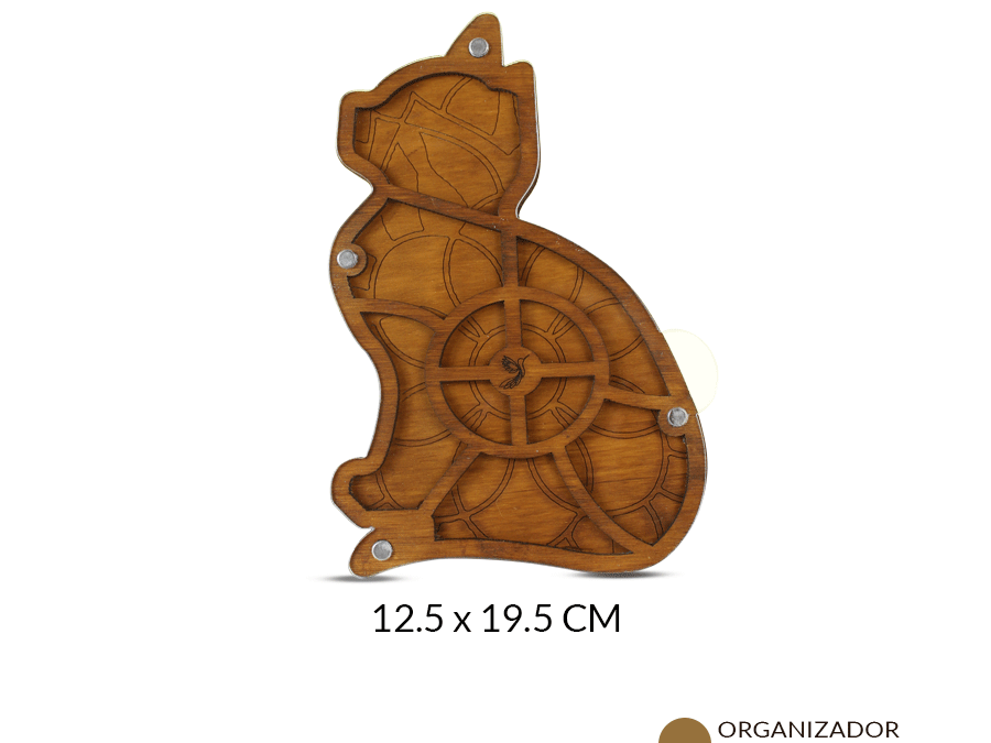 Organizador MDF Gato 10 contenedores 12.5 x 19.5 CM / x und / Ref-08908