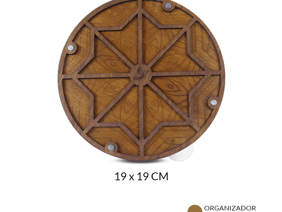Organizador MDF Mandala estrella 16 contenedores 19 x 19 cm / x und / Ref-08912