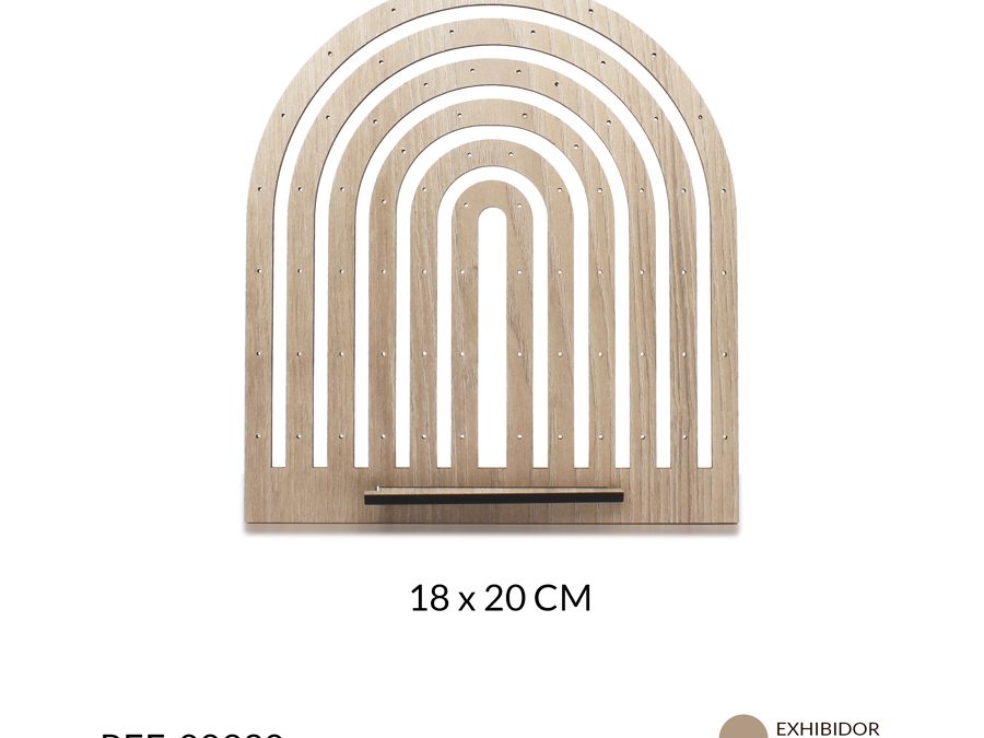 Exhibidor madera MDF arcos 18x20mm x und