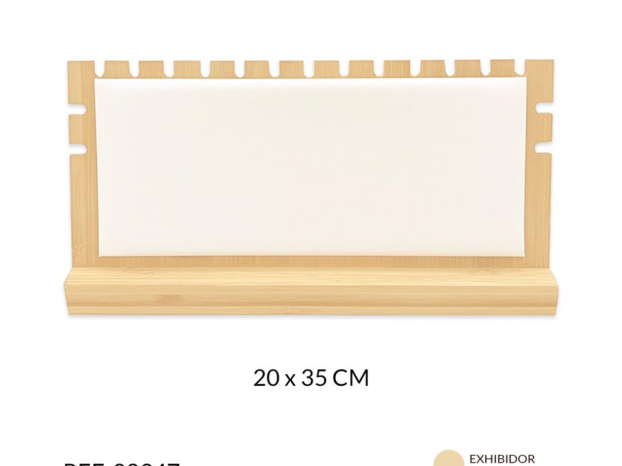Exhibidor madera rectángulo gamuza para cadena 20 x 35 cm / x unidad / Ref-08947