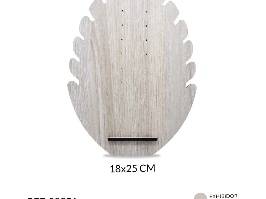 Exhibidor madera Mdf ovalado para collar y topos 18x25cm / x und / ref-08951 / ref-08951