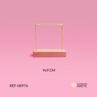 Exhibidor arete base madera con arco de metal 9x9cm / x unidad / Ref-08976 / Ref-08976