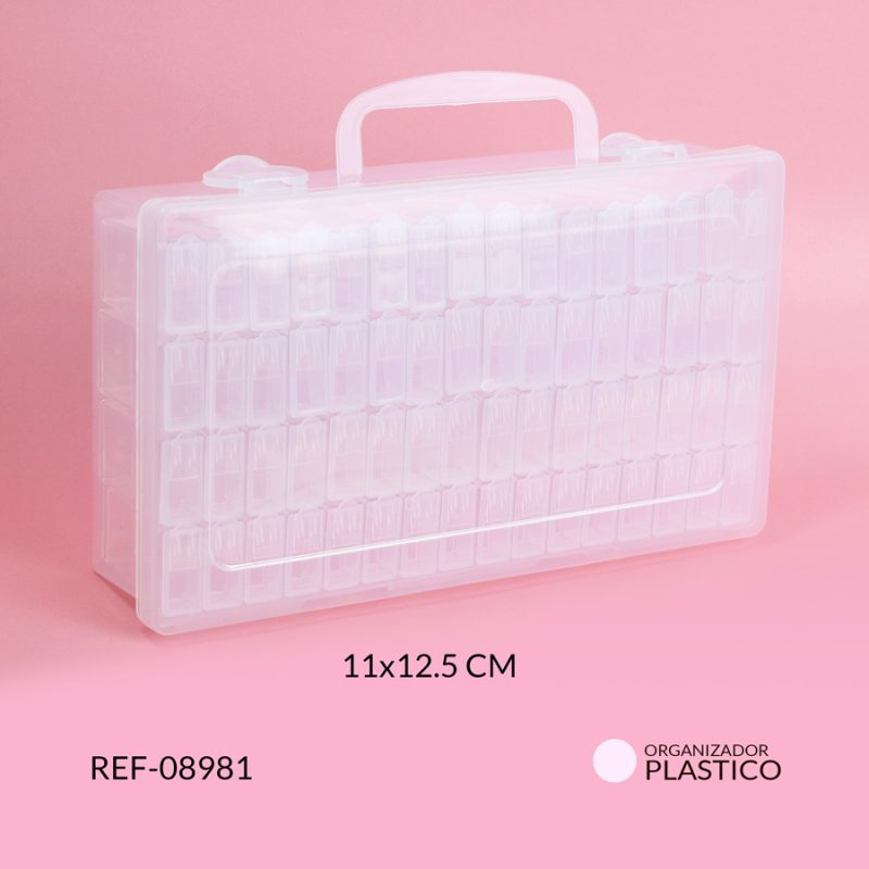 Organizador plástico 64 contenedores 22x12.5cm / x unidad / Ref-08981 / Ref-08981
