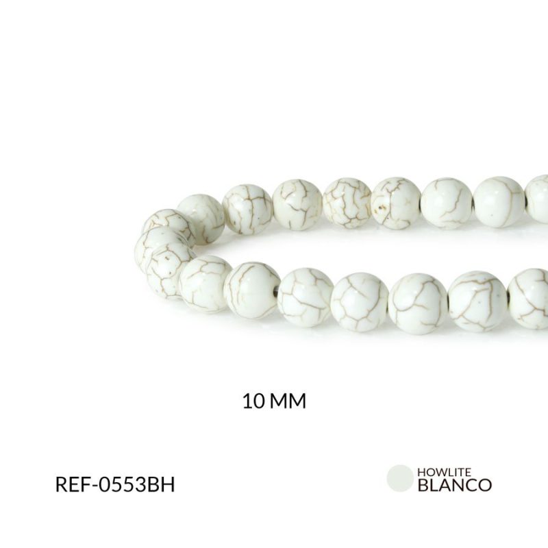 HOWLITA REDONDA BLANCO H 10MM / SARTA x 40 und aprox / Ref-0553BH