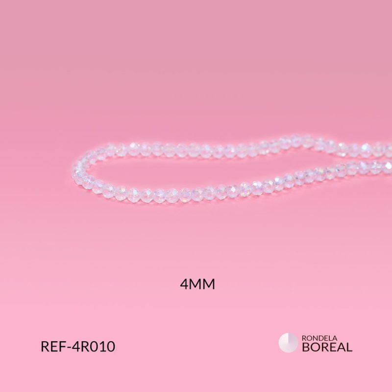 Rondela 4mm color boreal blanco cristal / x sarta / Ref-4R010 / Ref-4R010