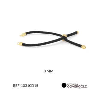 Extensión covergold cordon negro para pulsera 3 mm / x unidad / Ref-10310D15 / Ref-10310D15
