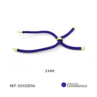 Extensión covergold para pulsera 3 mm cordon azul rey / x unidad / Ref-10310D56 / Ref-10310D56