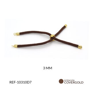 Extensión covergold cordón café o para pulsera 3mm/ x unidad / Ref-10310D7 / Ref-10310D7