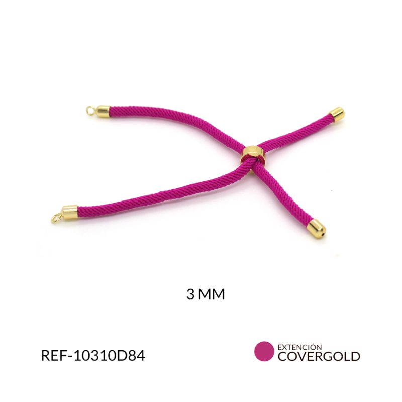 Extensión de pulsera cover gold cordon fucsia para pulsera 3mm