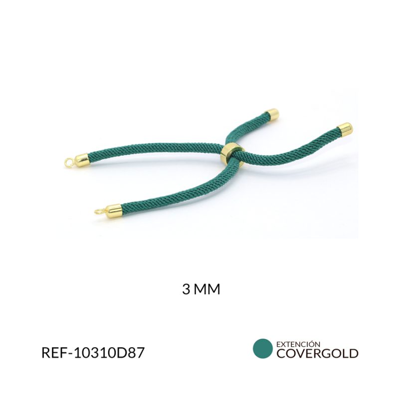 Extensión covergold verde jade para pulsera 3mm / x unidad / ref-10310D87 / ref-10310D87