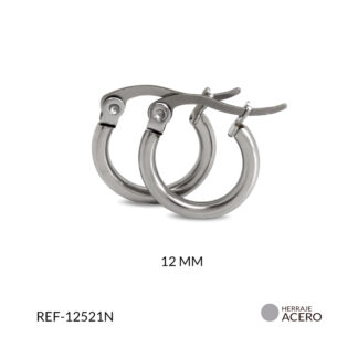 Candonga acero pequeña plateada 1.5 cm x par