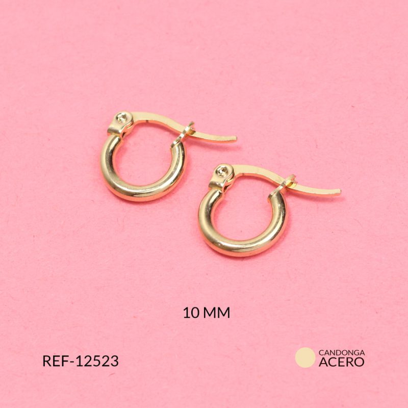 Candonga acero dorada 10mm x par