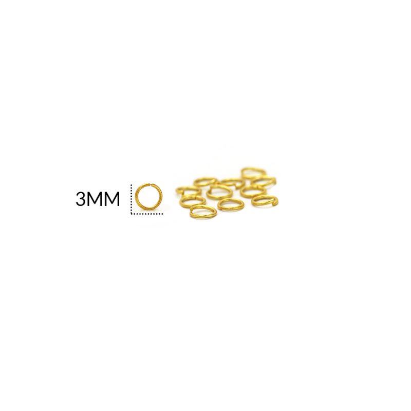 Argolla en acero delgada 3 mm Calibre 0.30 a 0.70 /  paquete x 12 unidades / Ref-1400D / Ref-1400D