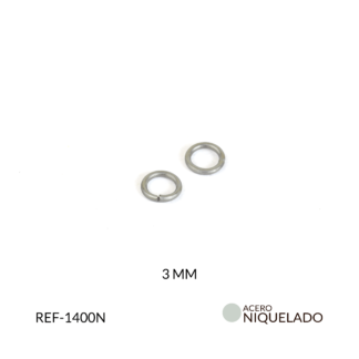 Argolla Acero 3mm cal 0.30 a 0.70 x 24und