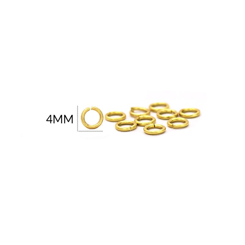 Argolla en acero delgada 4 mm Calibre 0.30 a 0.70 color dorada / Paquete x 12 unidades / Ref-1401D / Ref-1401D