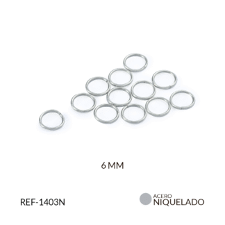 Argolla en acero delgada 6mm x 24und