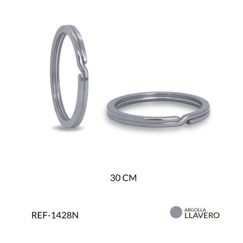 Argolla llavero acero 30 cm x und