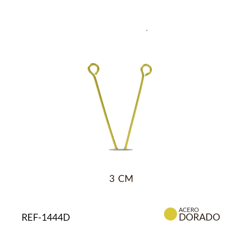 Alfiler acero cabeza de argolla 3 cm paquete x12