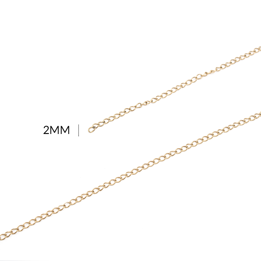 Cadena escalera dorada 2mm por metro