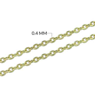 Cadena acero eslabón punto diamante 0.4 mm x metro