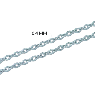 Cadena en acero eslabón punto diamante 0.4 mm x metro