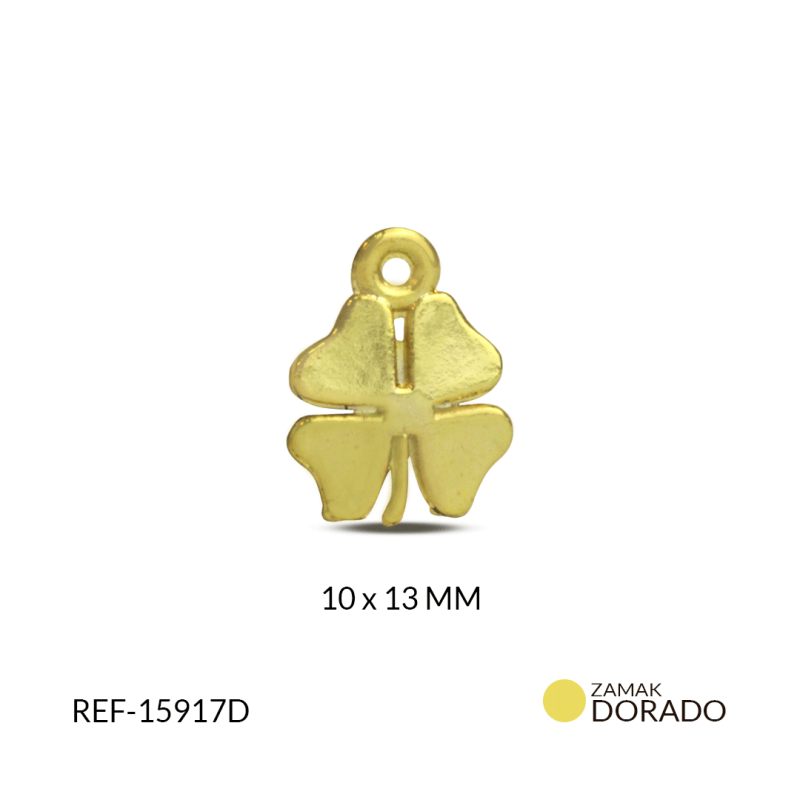Dije zamak trébol 10x13mm / paquete x 3 und / Ref-15917D / Ref-15917D