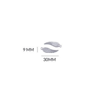 Dije en zamak ala 9x30mm x6 unidades