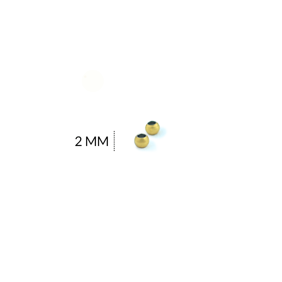 BALIN ACERO MACIZO BOCA ANCHA 2MM / color dorado / PAQUETE X 12 UND / REF-1620D / REF-1620D