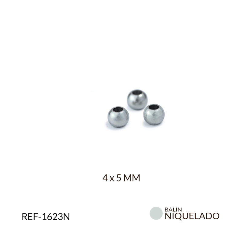 Balin acero boca ancha 4x5mm / Paquete x 12 und / Ref-1623N / REF-1623N