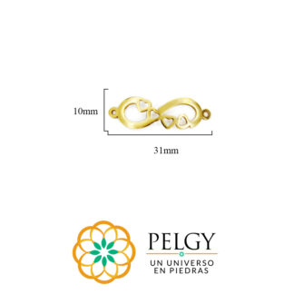 Centro pulsera en acero infinito 4 corazones 10x31mm x unid