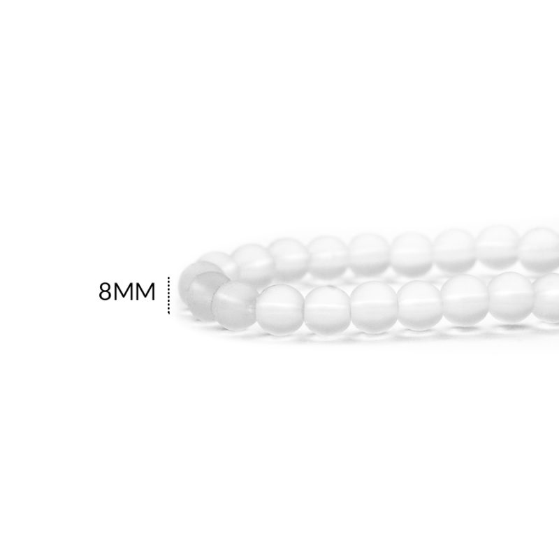 VIDRIO OPALIZ 8MM / blanco cristal / SARTA X 39CM aproximadamente / REF-1992BC / REF-1992BC