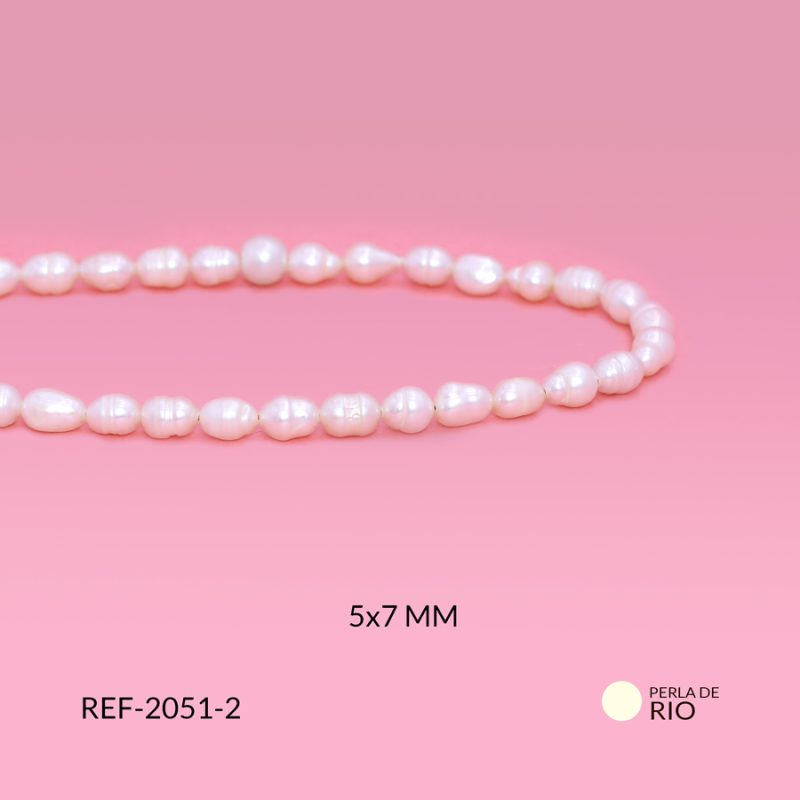Perla de rio 5x7mm / x sarta / Ref-2051-2 / Ref-2051-2