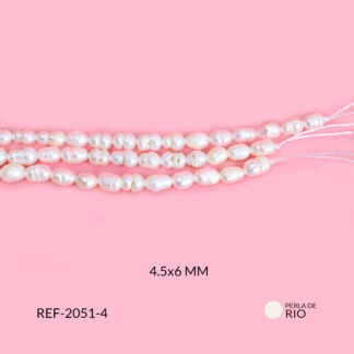 Perla de rio deforme 4.5x6mm x sarta