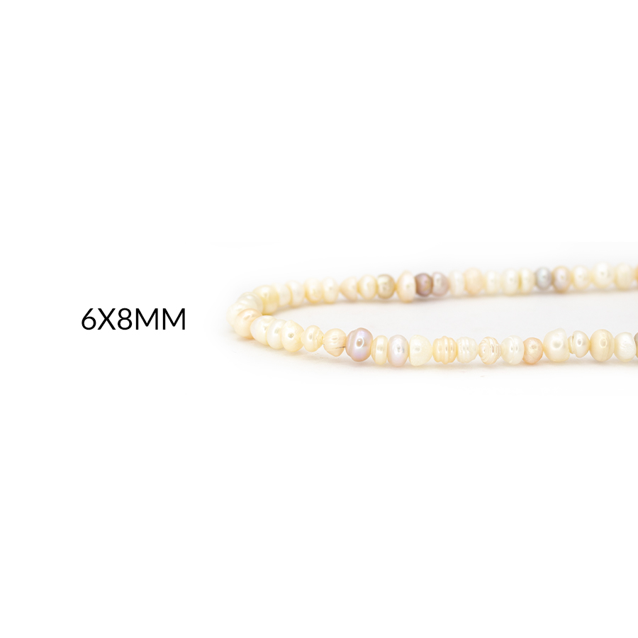 PERLA DE RIO DEFORME 6 X 8MM / SARTA X 38CM aproximadamente / REF-2153
