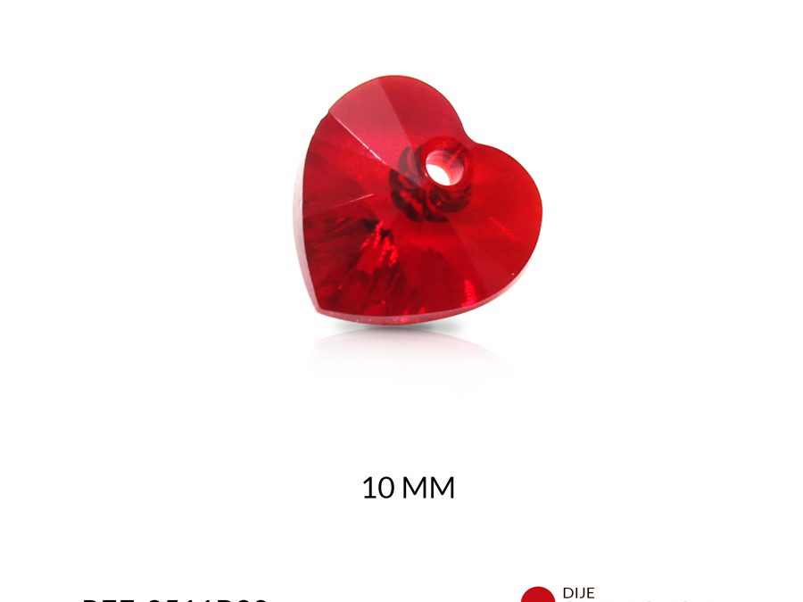 Dije swarovski corazon 10 x 10 mm color siam / x und / REF-2511B20
