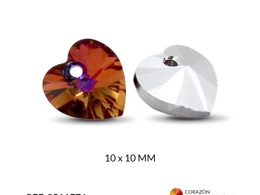 Dije Swarovski corazón 10 x 10 mm efectos cristales urora boreal / x und / Ref-2511E76