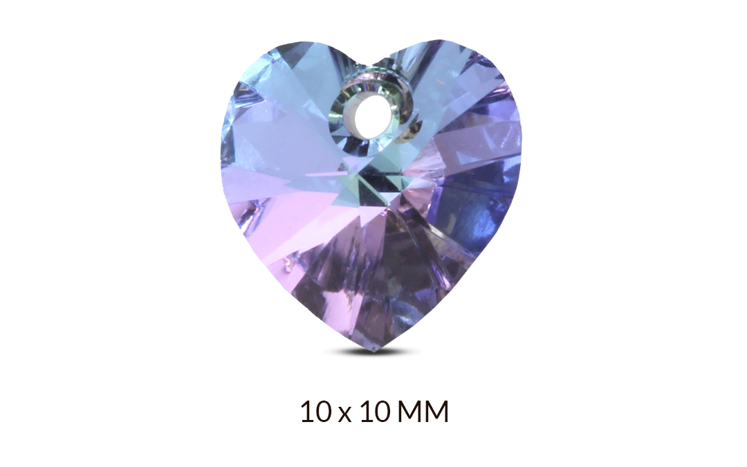 Dije swarovski corazón vitral light 10mm