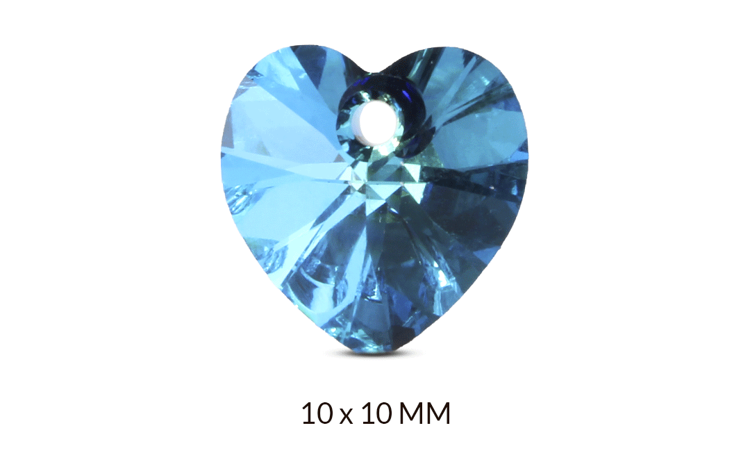 Dije swarovski corazón 10 x 10 mm color azul / x und / REF-2511E87
