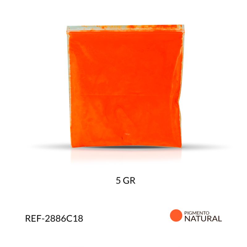 Pigmento natural naranja fluorescente 5 gramos x unidad