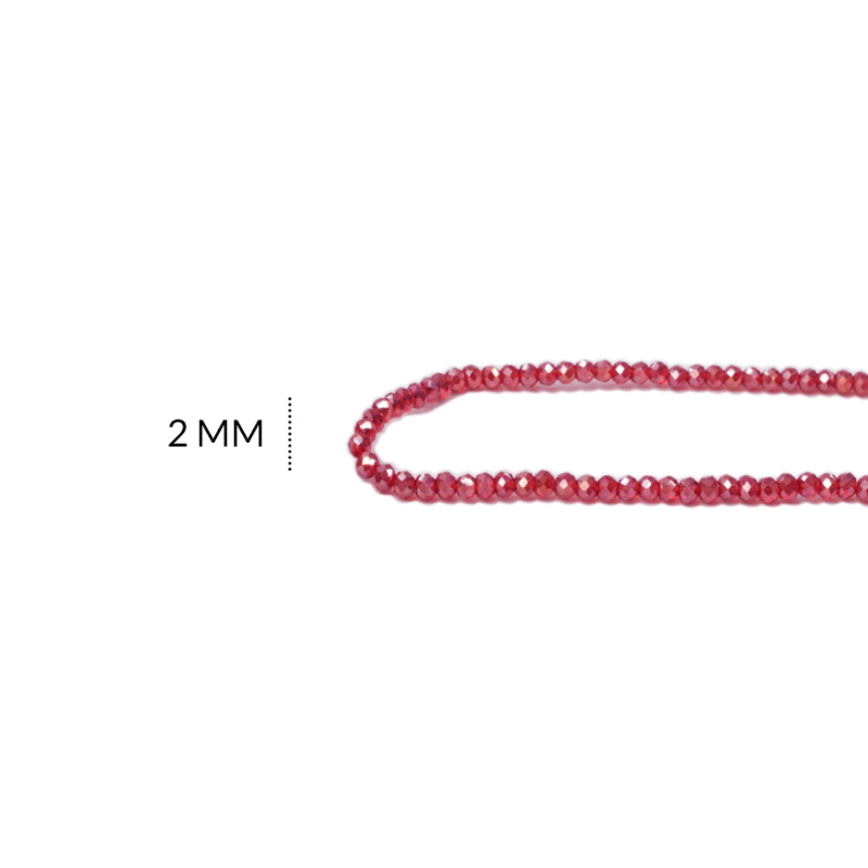 Rondela 2 mm color boreal rojo oscuro / x sarta / REF-2R003