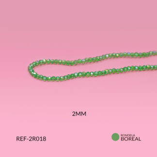 Róndela murano verde limón boreal 2mm x sarta