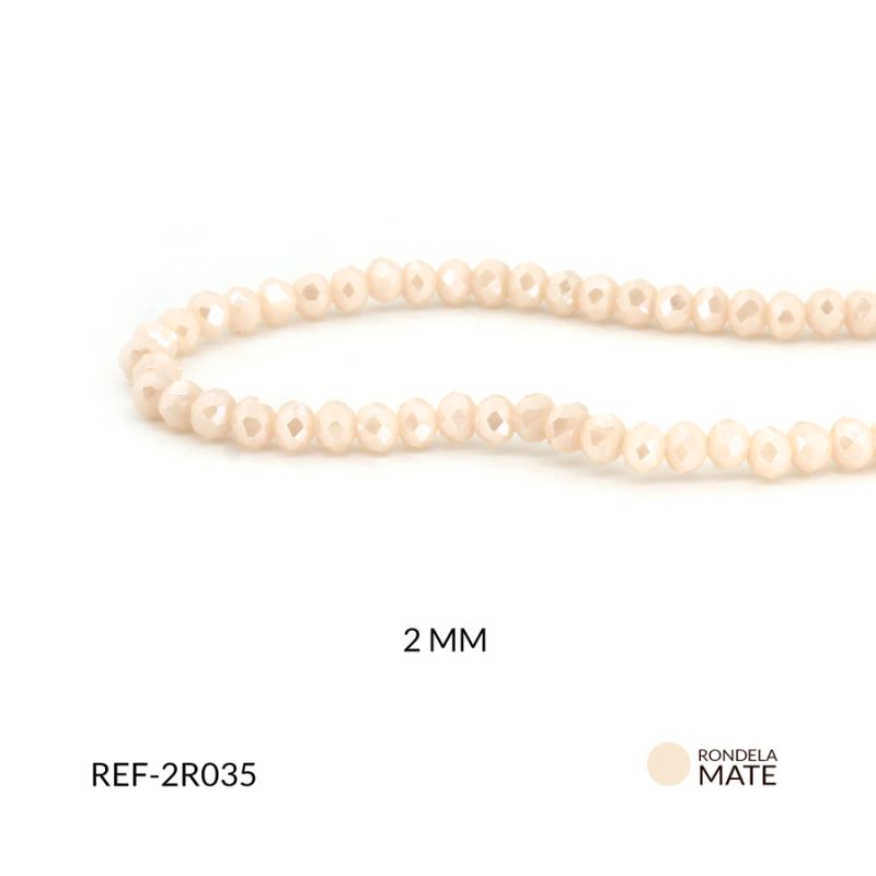 Rondela Mate 2 mm color Curuba suave / x sarta / Ref-2R035