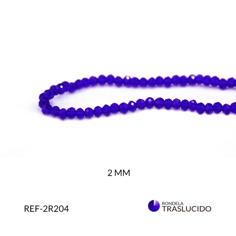 Rondela traslucido azul rey 2mm / x sarta / Ref-2R204 / Ref-2R204