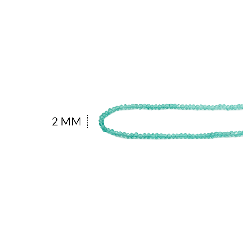 Rondela 2 mm color traslucido verde jade / x sarta / REF-2R206