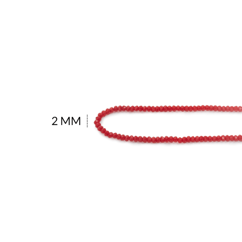 Rondela 2 mm color rojo bandera mate / x sarta / Ref-2R537